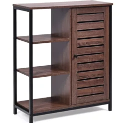 Badezimmerschrank Praktischer Aufbewahrungsschrank Freistehender Schrank 70 x 30 x 81 cm Braun