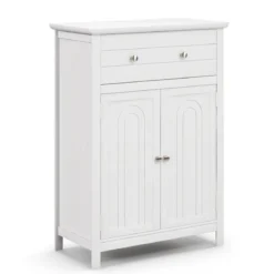 Badezimmerschrank Sideboard mit Schublade Badschrank Kommode freistehend Aufbewahrungsschrank Weiß