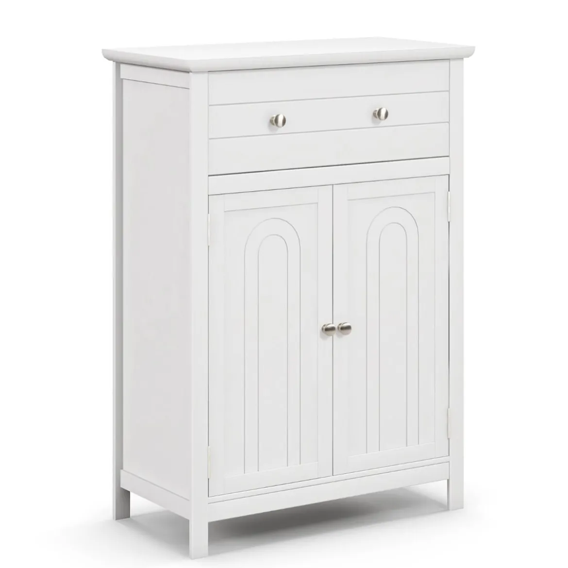Badezimmerschrank Sideboard mit Schublade Badschrank Kommode freistehend Aufbewahrungsschrank Weiß