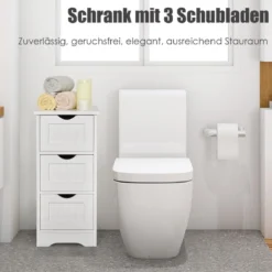 Badschrank Bodenschrank mit 3 Schubladen 30,5 x 30,5 x 63,5 cm Weiß