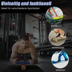 Balance Board aus Holz Balancebrett Balance Trainer Trickboard für zuhause inkl. Korkrolle