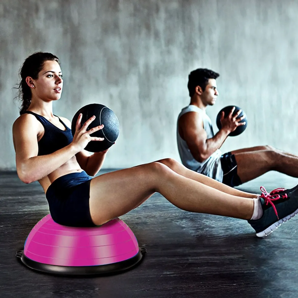 Balance Trainer Ball Yoga Pilates Gymnastikball Körperbalance Flexibilität Rehabilitation ø59cm- rosa