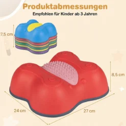 Balanciersteine für Kinder ab 3 Jahren 6er Set Stapelbar Trittsteine mit Abgerundeten Kanten
