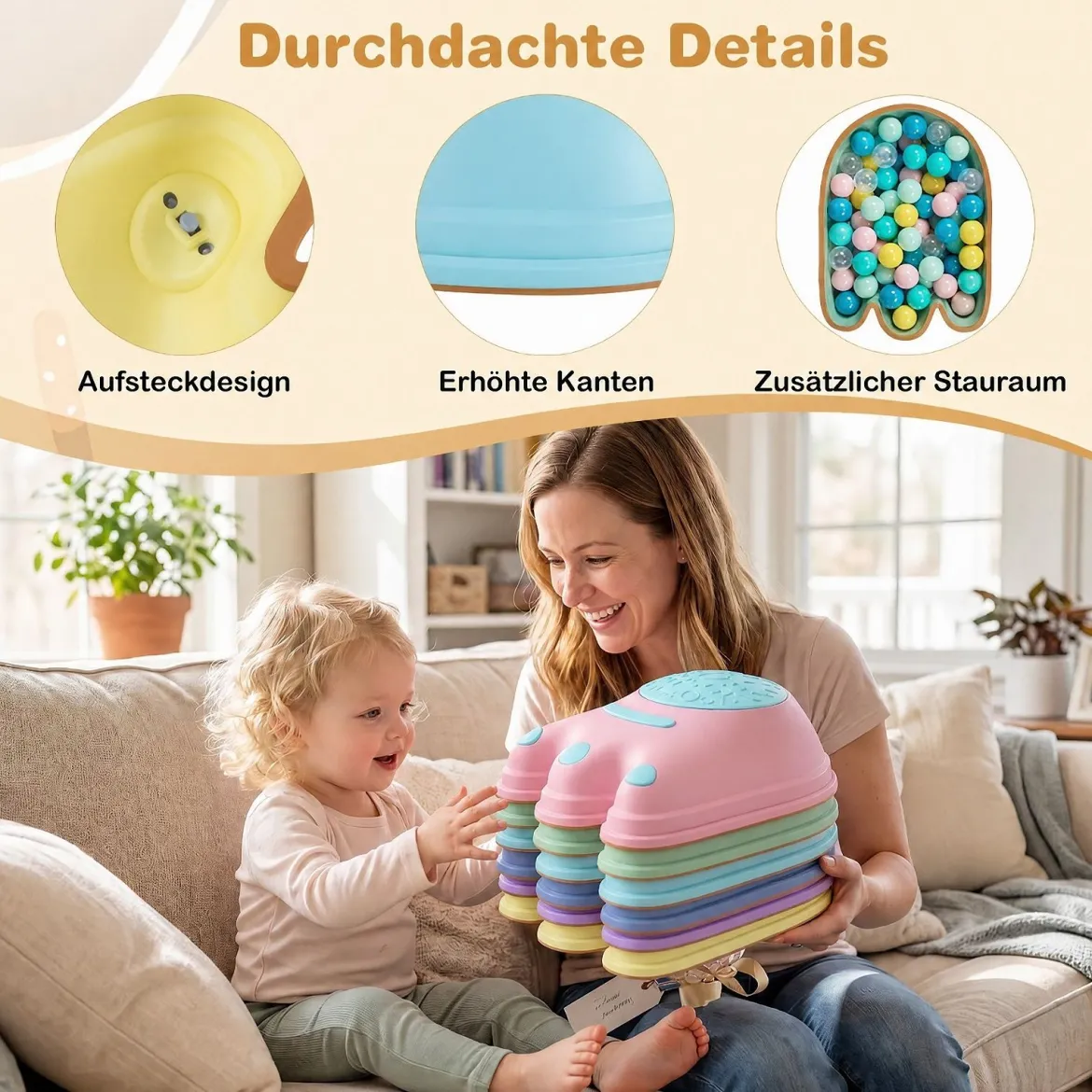 Balanciersteine für Kinder in Form von Monsterfüßen 6-teilig Trittsteine Stapelbar Mehrfarbig
