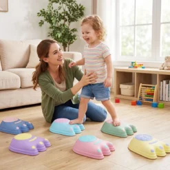 Balanciersteine für Kinder in Form von Monsterfüßen 6-teilig Trittsteine Stapelbar Mehrfarbig