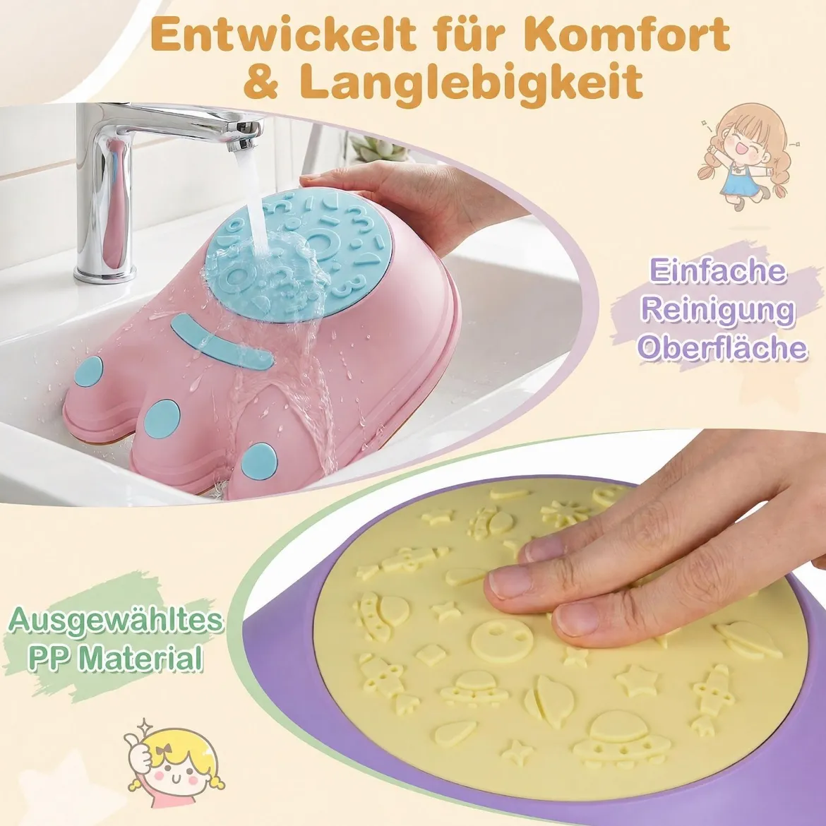 Balanciersteine für Kinder in Form von Monsterfüßen 6-teilig Trittsteine Stapelbar Mehrfarbig