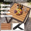 Balkonmöbel Set mit 2 Stühle & Beistelltisch & Weicher Kissen Sitzgruppe Lounge Set Grau