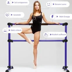 Ballet-Bar Ballettstange Ballett/Stretch Barre Höhenverstellbar Mobil Lila 124,5x 71 x 120CM