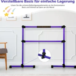Ballet-Bar Ballettstange Ballett/Stretch Barre Höhenverstellbar Mobil Lila 124,5x 71 x 120CM