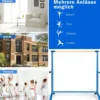 Ballettstange freistehende Tanzstange mit 4-facher Höhenverstellung 121 x 64 x 100-130 cm Blau