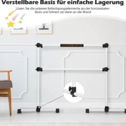 Ballettstange mit verstellbarer Höhe doppelte Fitness-Ballettstange zum Tanzen und Dehnen Weiß