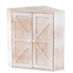 Bambus Brotkasten mit Verstellbarem Regal & 2 Türen 2 Etagen Eck Brotbox Brotbehälter Bread Box