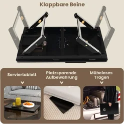 Bambus Klappbarer Laptoptisch Höhenverstellbarer & Neigbarer & Belüfteter Notebooktisch