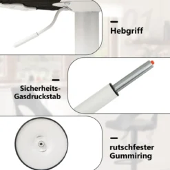 Barhocker 2er Set Barstühle 360° drehbar höhenverstellbarer Drehstuhl Küchenstühle mit Kunstledersitz & Rückenlehne Weiß