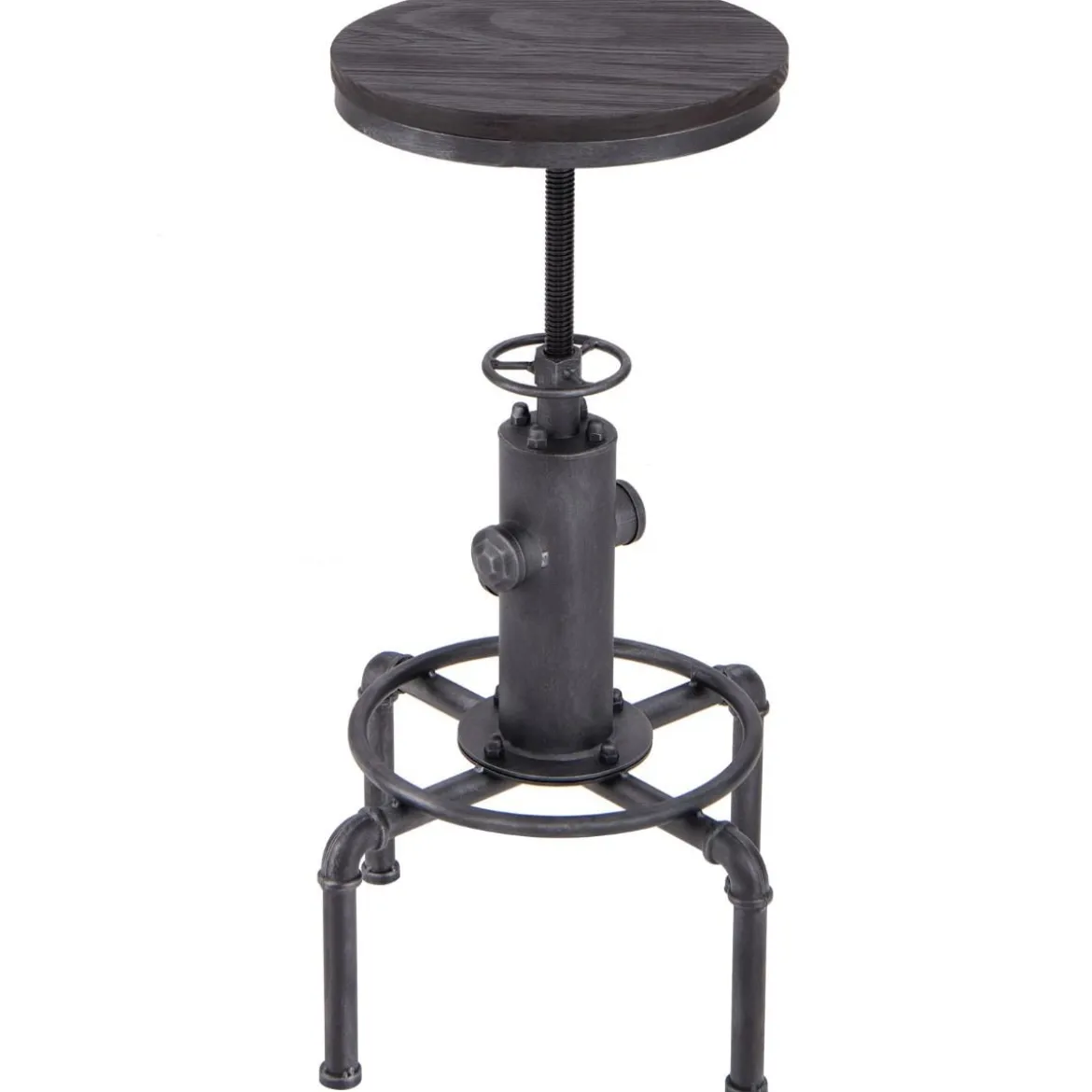 Barhocker höhenverstellbar 59,5-75 cm Barstuhl aus Holz und Metall