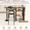 Bartisch mit 2 Klappbaren Barhockern & Regalen 2 Personen Küchentheke mit Regalen Vintagebraun