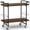 Barwagen mit Abschließbaren Rädern & Rutschfester Geländer Küchenrollwagen