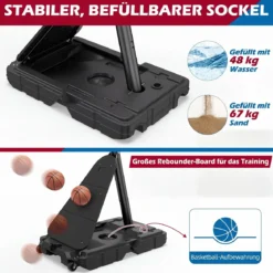 Basketballkorb mit Rollen 150-305 cm Höhenverstellbarer Basketballständer mit PC-Rückwand