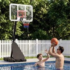 Basketballkorb mit Rollen 150-305 cm Höhenverstellbarer Basketballständer mit PC-Rückwand