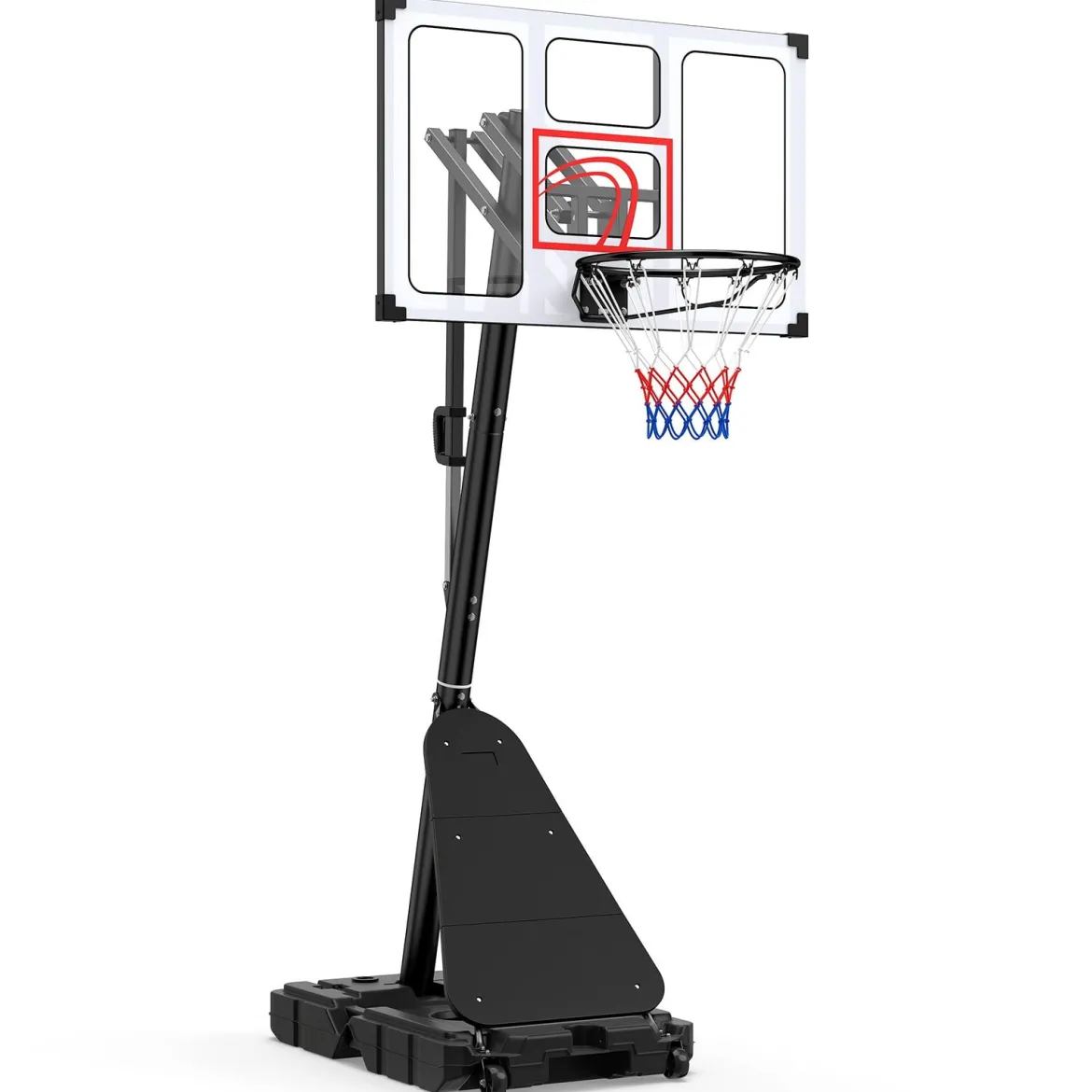 Basketballkorb mit Rollen 150-305 cm Höhenverstellbarer Basketballständer mit PC-Rückwand