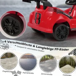 Batteriebetriebenes Go-Kart Kinderfahrzeug mit Fernsteuerung 85 x 53 x 40 cm Rot