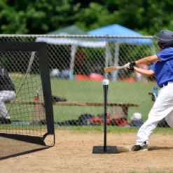 Batting Tees Teeständer 63,5-91,5 cm höhenverstellbar Baseballstativ tragbar mit Stabilem Sockel Schwarz