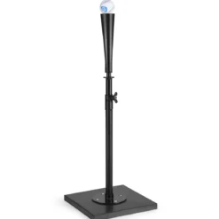 Batting Tees Teeständer 63,5-91,5 cm höhenverstellbar Baseballstativ tragbar mit Stabilem Sockel Schwarz
