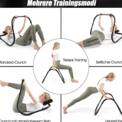 Bauchmuskeltrainer mit Weichem Griff Krafttrainingsgerät Fitnessgerät Schwarz