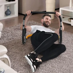 Bauchtrainer Bauchmuskeltrainer AB Trainer Roller mit Kissen für Crunches und Liegestütze