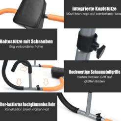 Bauchtrainer Bauchmuskeltrainer AB Trainer Roller mit Kissen für Crunches und Liegestütze