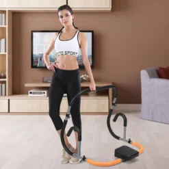 Bauchtrainer Bauchmuskeltrainer AB Trainer Roller mit Kissen für Crunches und Liegestütze