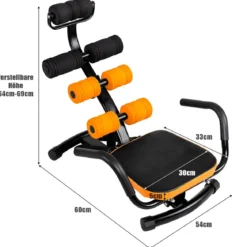 Bauchtrainer drehbar Bauchmuskeltrainer Allround Trainer mit 3 Fach Rückenlehne