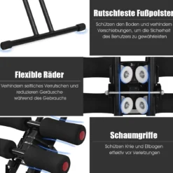 Bauchtrainer Rückentrainer AB Bauchmuskeltrainer klappbar Heimtrainer mit LCD-Display