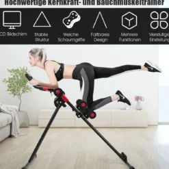 Bauchtrainer Rückentrainer AB Bauchmuskeltrainer klappbar Heimtrainer mit LCD-Display