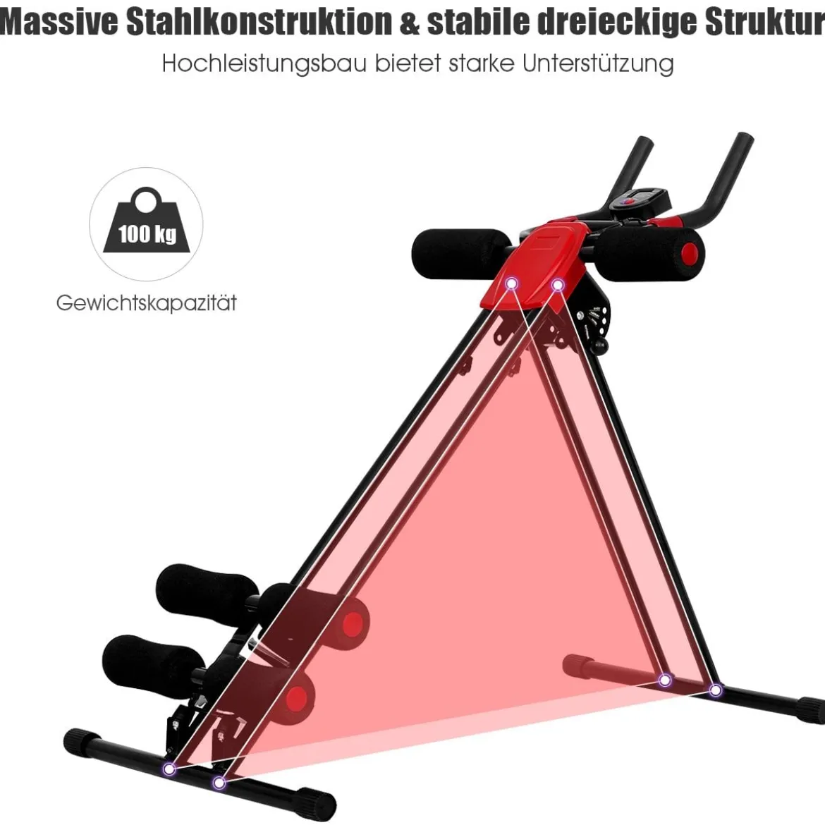 Bauchtrainer Rückentrainer AB Bauchmuskeltrainer klappbar Heimtrainer mit LCD-Display