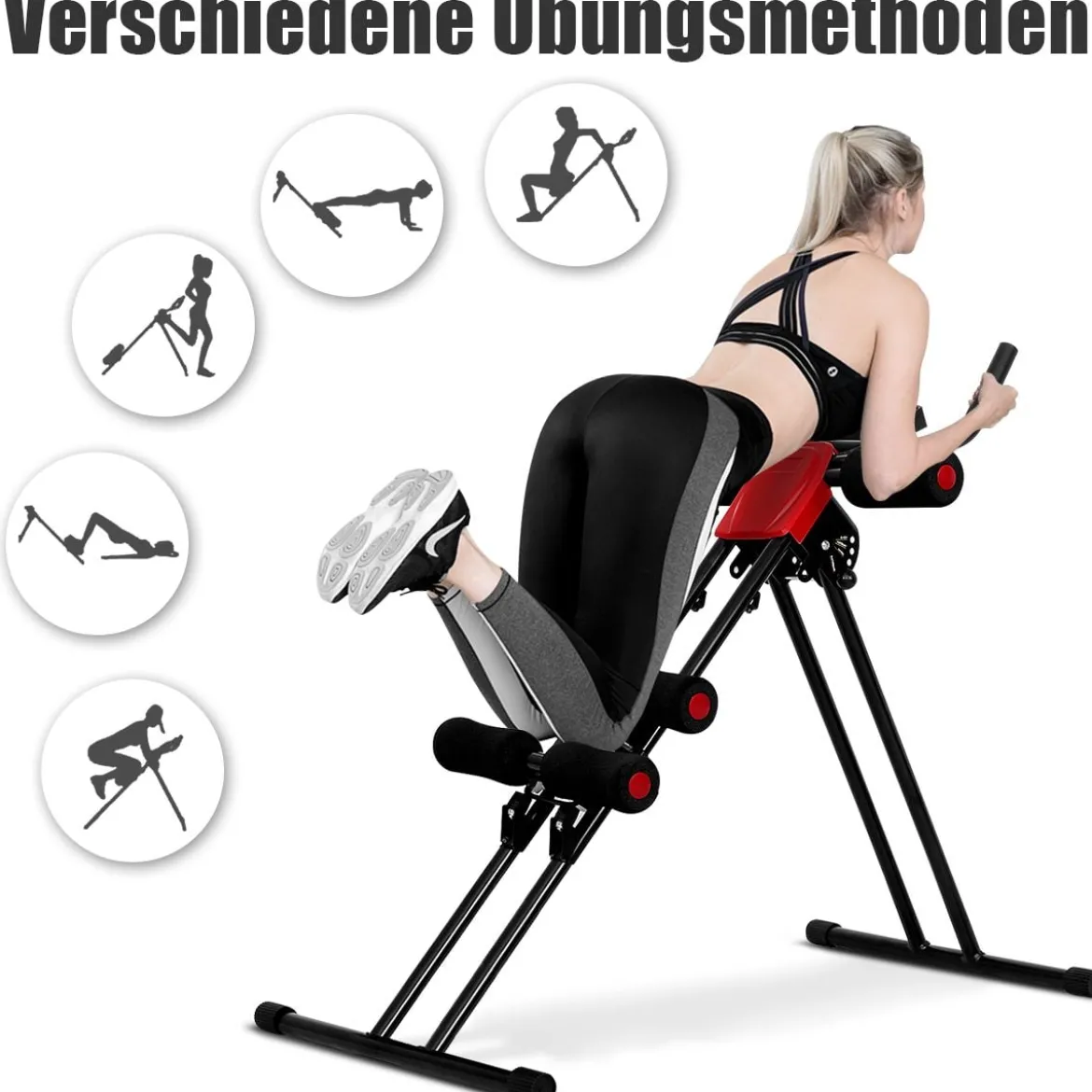 Bauchtrainer Rückentrainer AB Bauchmuskeltrainer klappbar Heimtrainer mit LCD-Display