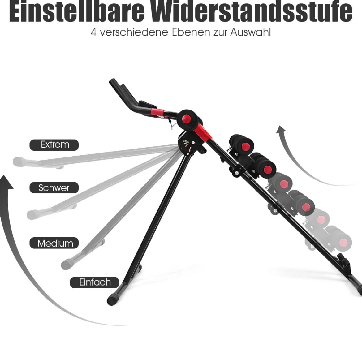 Bauchtrainer Rückentrainer AB Bauchmuskeltrainer klappbar Heimtrainer mit LCD-Display