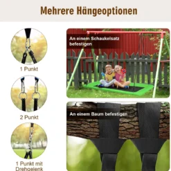 Baumschaukel Nestschaukel 100-180cm verstellbaren Seil Indoor & Outdoor-Baumschaukel Schaukel Blau/Grün/Bunt