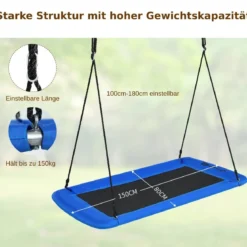 Baumschaukel Nestschaukel 100-180cm verstellbaren Seil Indoor & Outdoor-Baumschaukel Schaukel Blau/Grün/Bunt