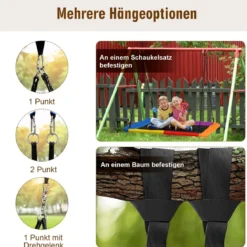 Baumschaukel Nestschaukel 100-180cm verstellbaren Seil Indoor & Outdoor-Baumschaukel Schaukel Blau/Grün/Bunt