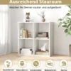 Bücherregal mit 4 Fächern Würfelregal Standregal offenes Regal modern Weiß