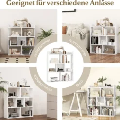 Bücherregal mit 7 Würfeln Standregal Würfelregal Aufbewahrungsregal 80 x 20 x 90 cm