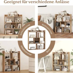 Bücherregal mit 7 Würfeln Standregal Würfelregal Aufbewahrungsregal 80 x 20 x 90 cm