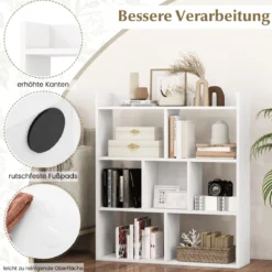 Bücherregal mit 7 Würfeln Standregal Würfelregal Aufbewahrungsregal 80 x 20 x 90 cm