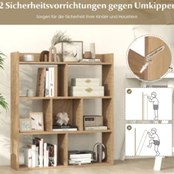 Bücherregal mit 7 Würfeln Standregal Würfelregal Aufbewahrungsregal 80 x 20 x 90 cm