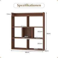 Bücherregal mit 7 Würfeln Standregal Würfelregal Aufbewahrungsregal 80 x 20 x 90 cm