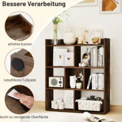 Bücherregal mit 7 Würfeln Standregal Würfelregal Aufbewahrungsregal 80 x 20 x 90 cm