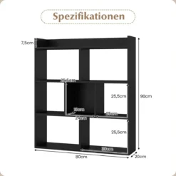 Bücherregal mit 7 Würfeln Standregal Würfelregal Aufbewahrungsregal 80 x 20 x 90 cm