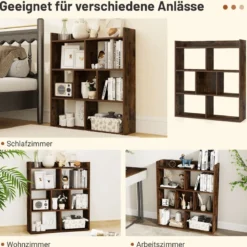 Bücherregal mit 7 Würfeln Standregal Würfelregal Aufbewahrungsregal 80 x 20 x 90 cm