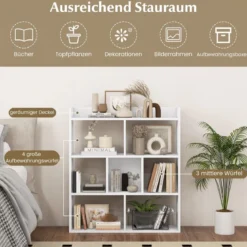 Bücherregal mit 7 Würfeln Standregal Würfelregal Aufbewahrungsregal 80 x 20 x 90 cm